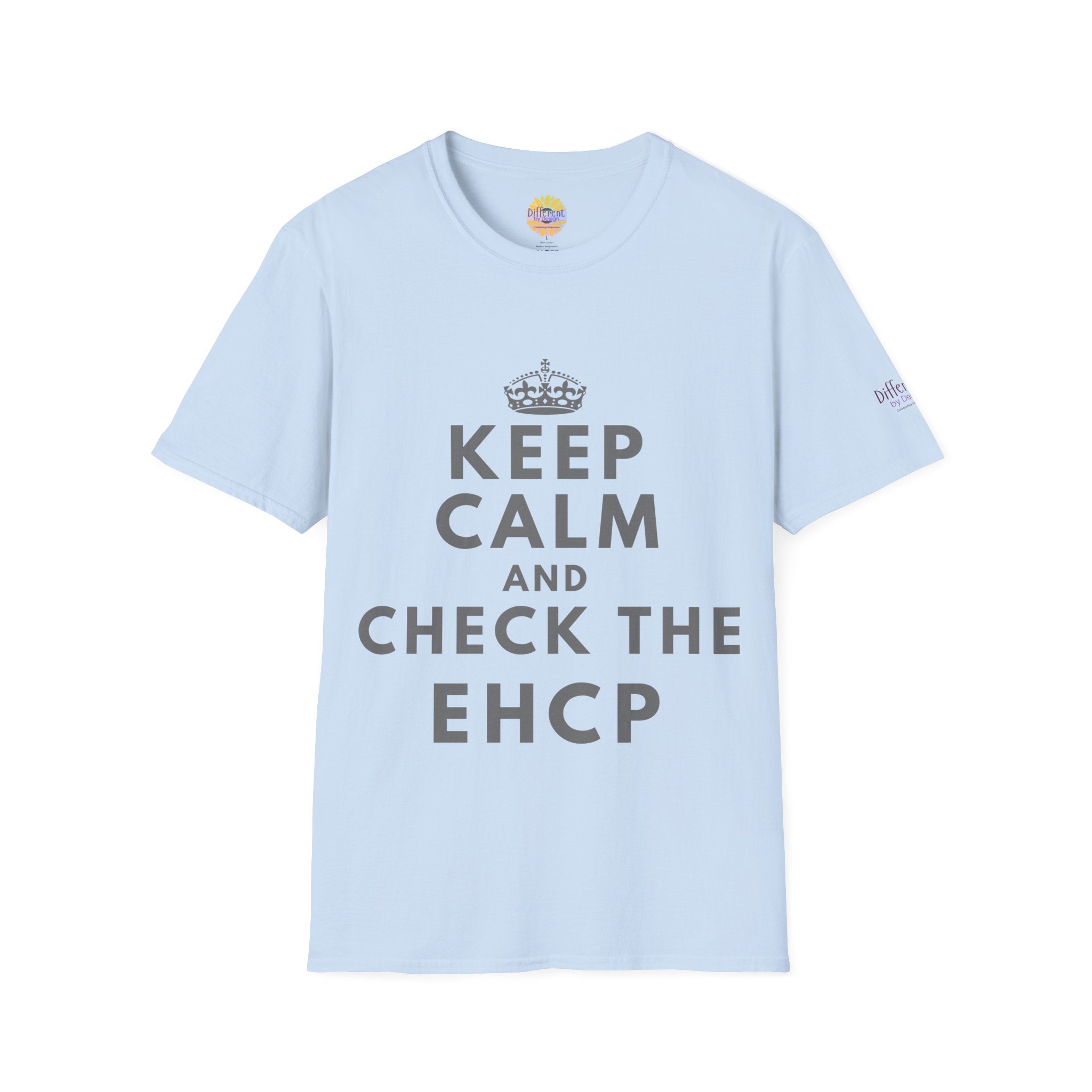 Keep Calm and Check the EHCP - Unisex Softstyle T-Shirt. perfect for SEND Departments, Teachers, TA's, SENDCO's