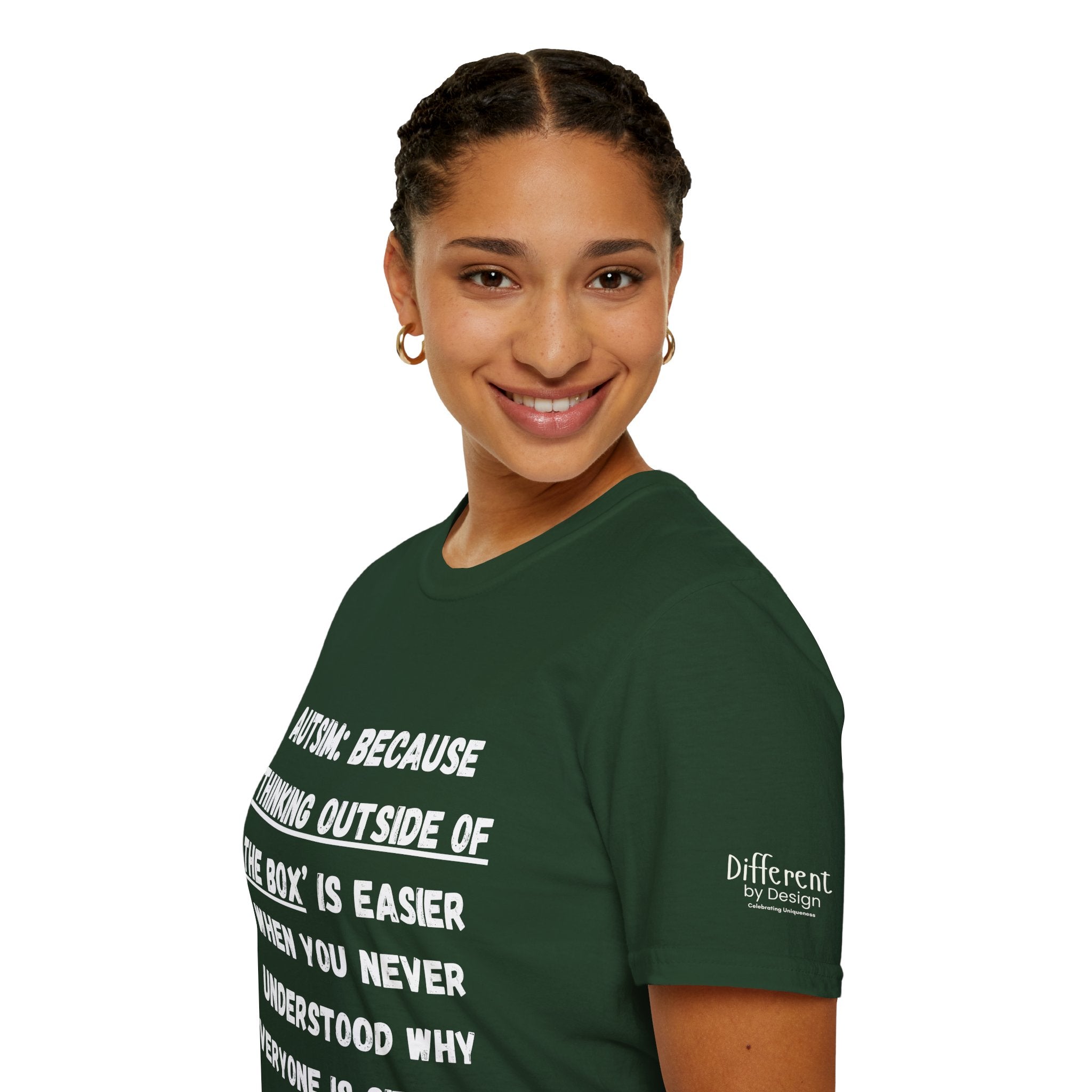 Autism Awareness T-Shirt — "Autism: Because Thinking Outside of the Box Is Easier"