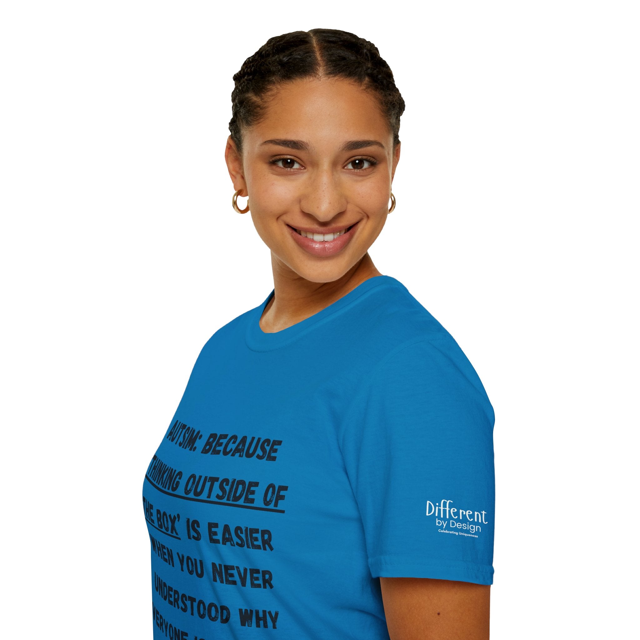 Autism Awareness T-Shirt — "Autism: Because Thinking Outside of the Box Is Easier"