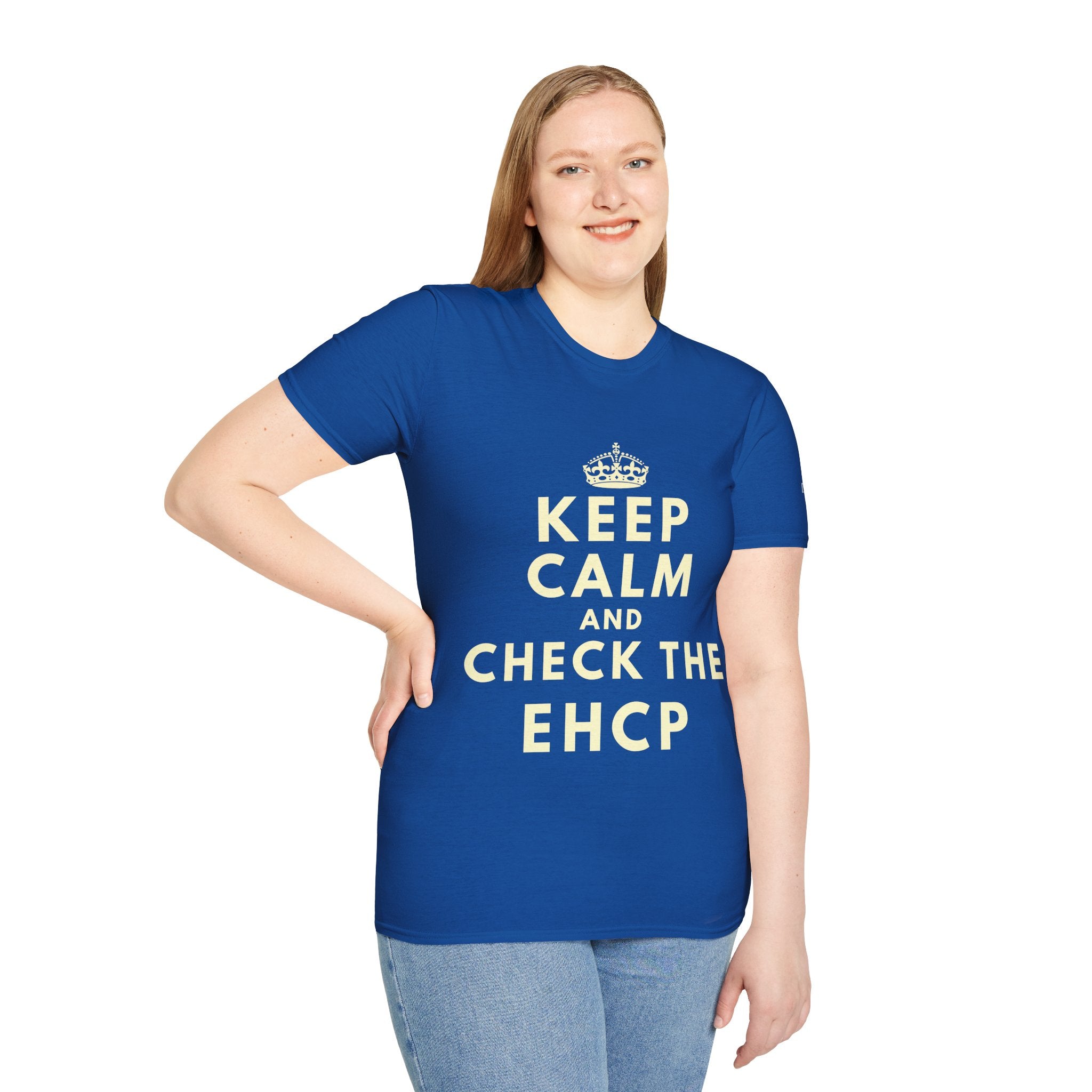 Keep Calm and Check the EHCP - Unisex Softstyle T-Shirt. perfect for SEND Departments, Teachers, TA's, SENDCO's