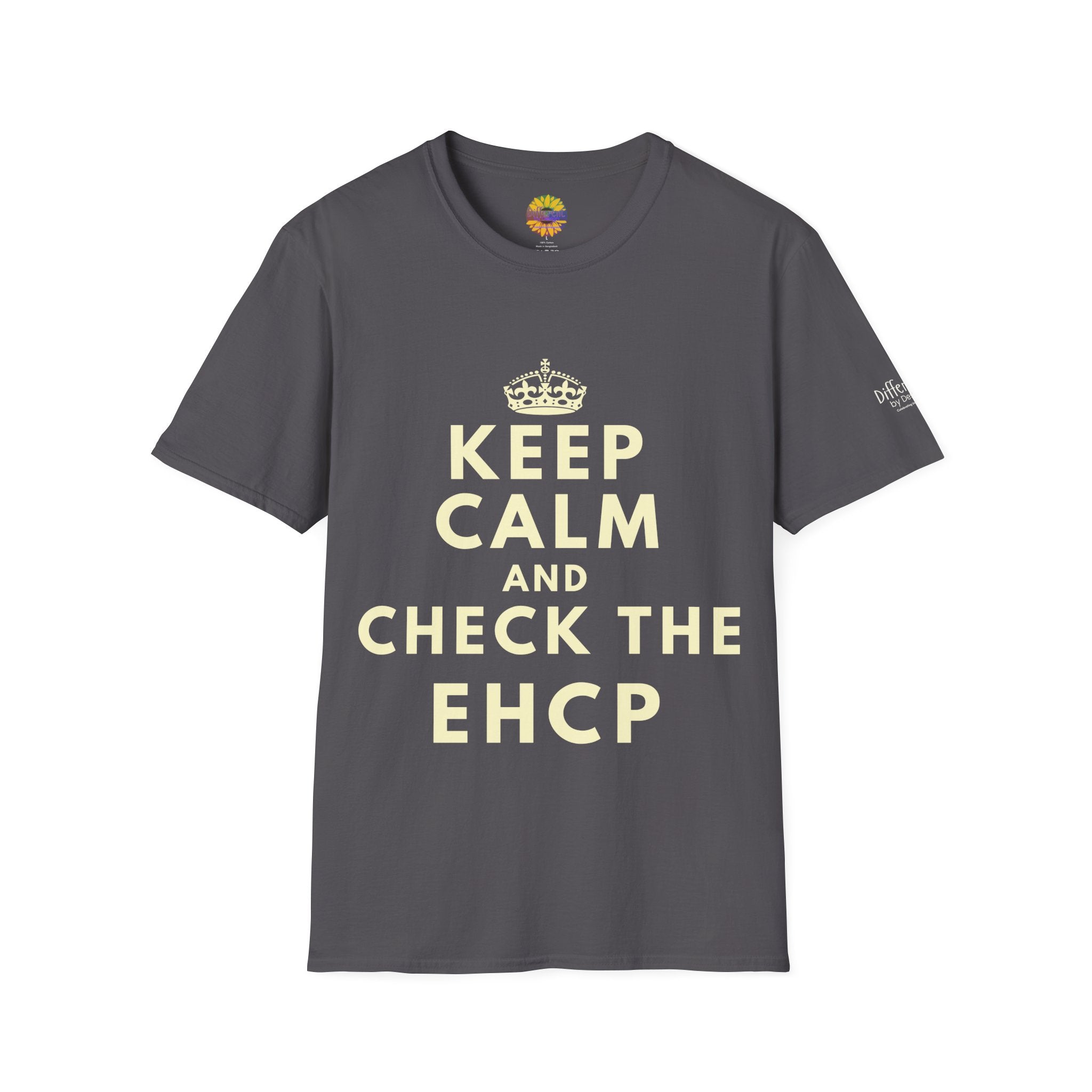 Keep Calm and Check the EHCP - Unisex Softstyle T-Shirt. perfect for SEND Departments, Teachers, TA's, SENDCO's