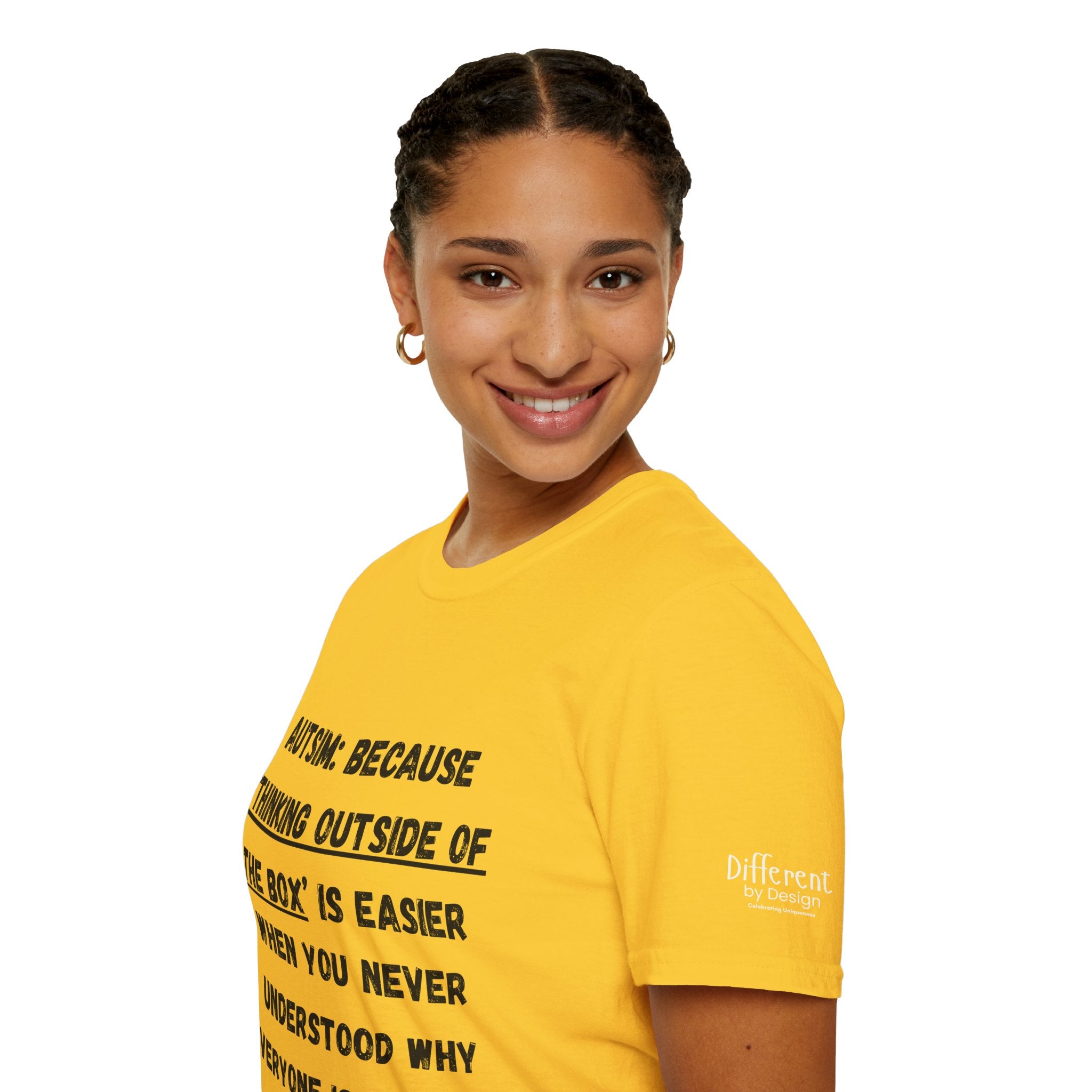 Autism Awareness T-Shirt — "Autism: Because Thinking Outside of the Box Is Easier"