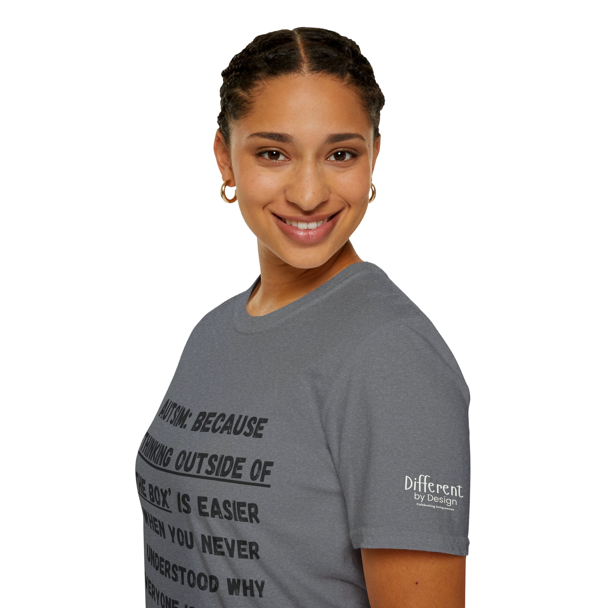 Autism Awareness T-Shirt — "Autism: Because Thinking Outside of the Box Is Easier"