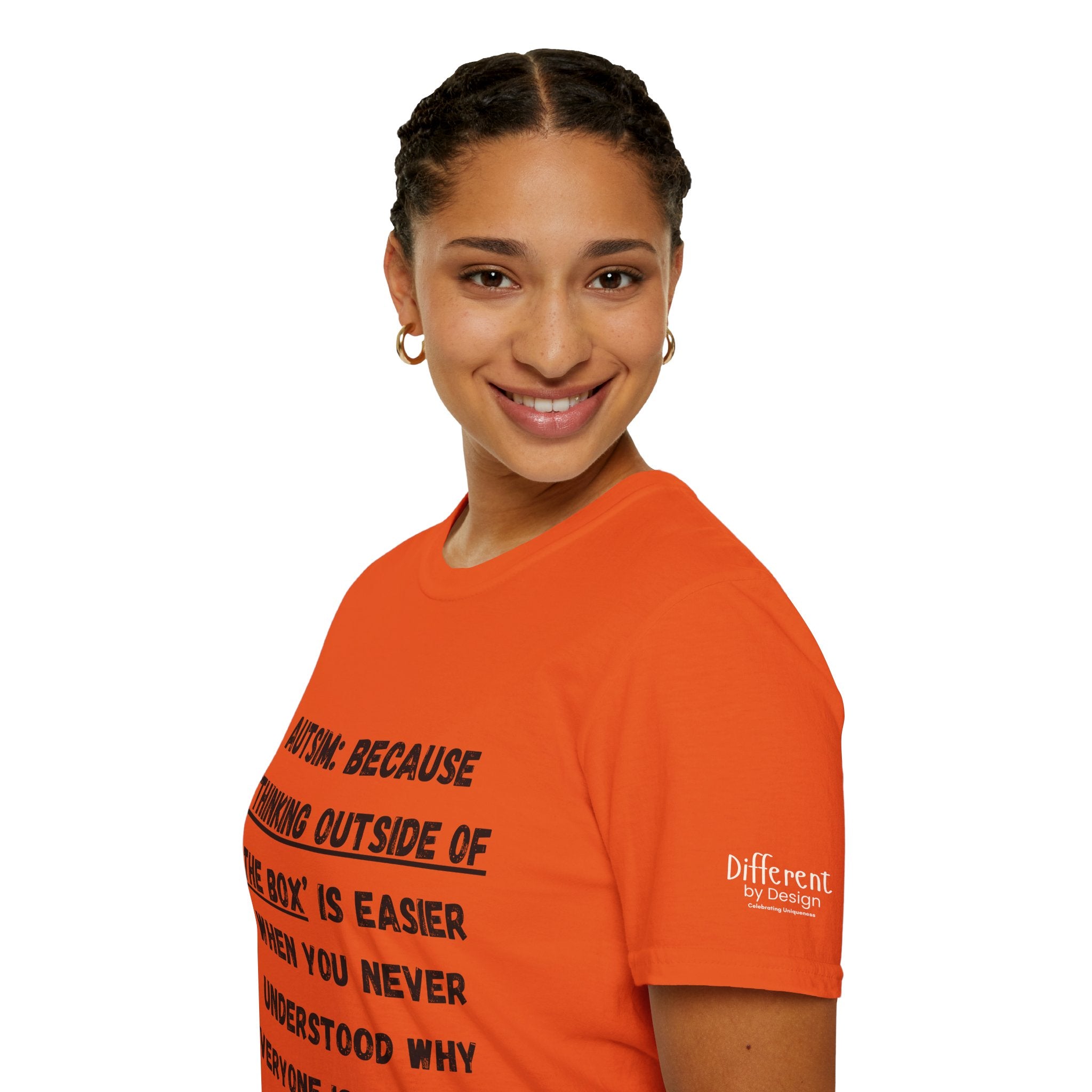 Autism Awareness T-Shirt — "Autism: Because Thinking Outside of the Box Is Easier"