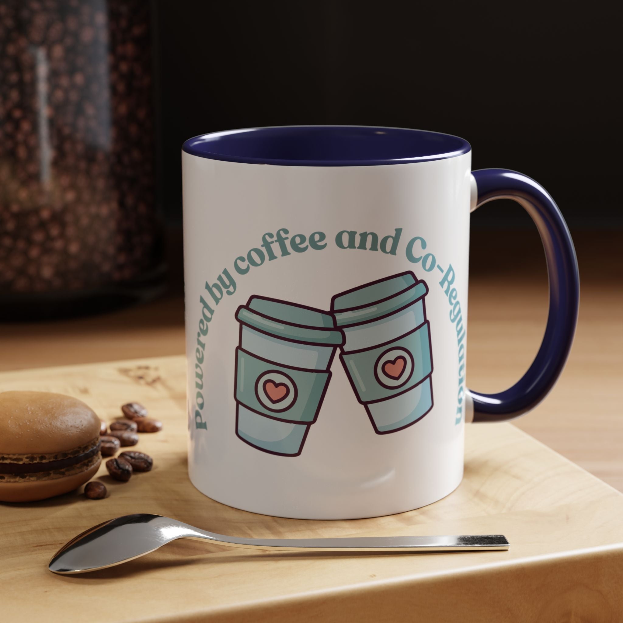 Coffee Mug — "Powered by Coffee and Co-Regulation" Funny SEND Slogan mug, cup