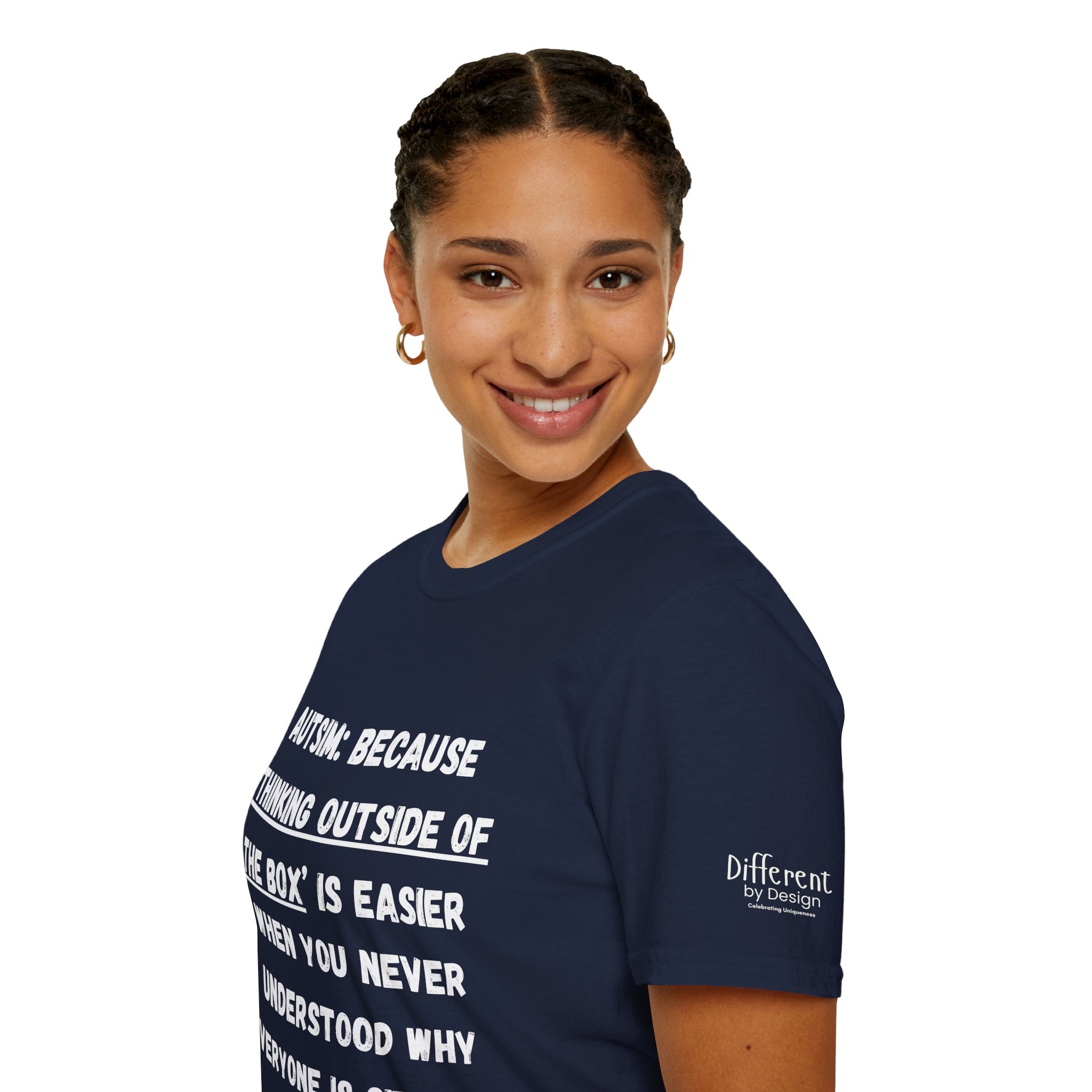 Autism Awareness T-Shirt — "Autism: Because Thinking Outside of the Box Is Easier"