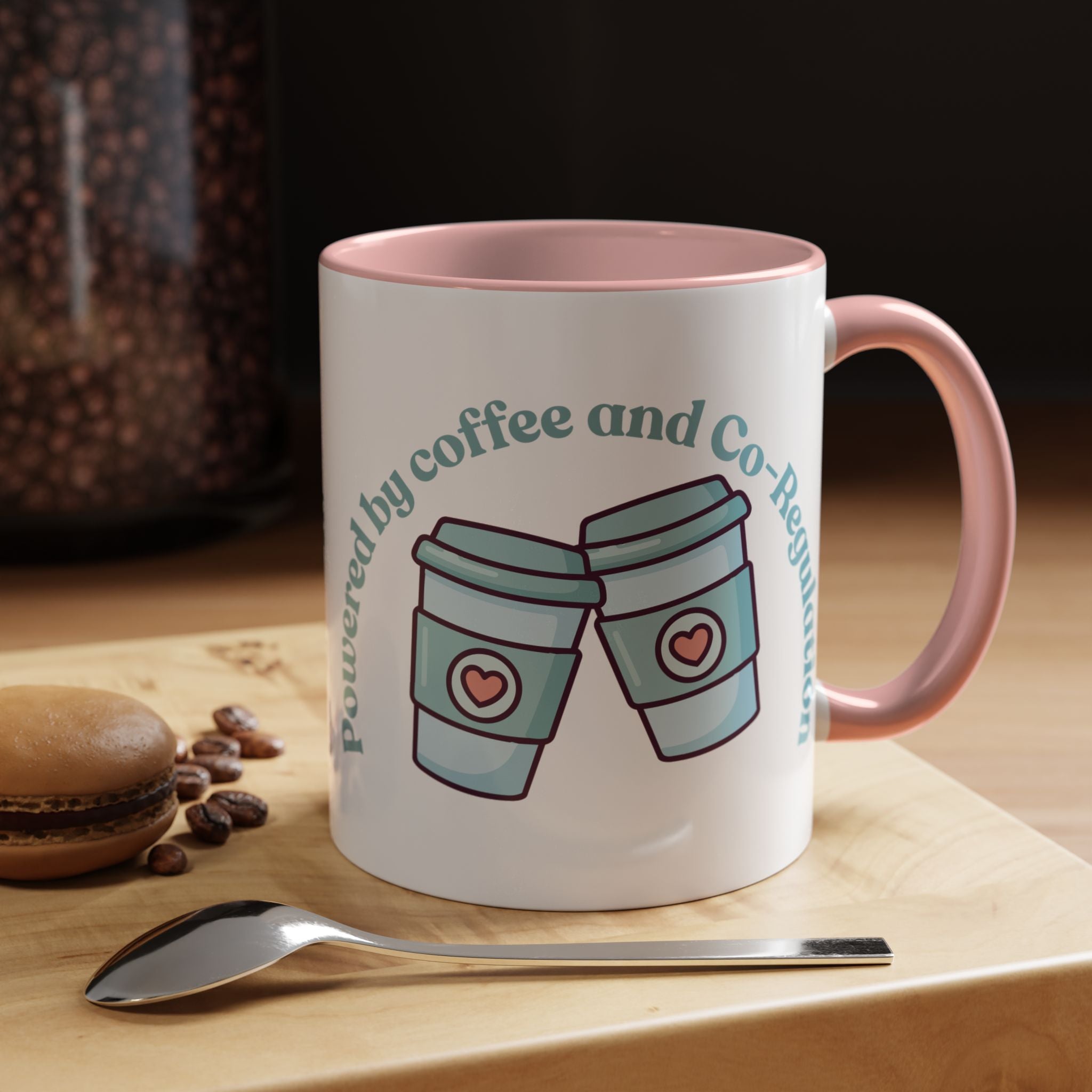 Coffee Mug — "Powered by Coffee and Co-Regulation" Funny SEND Slogan mug, cup