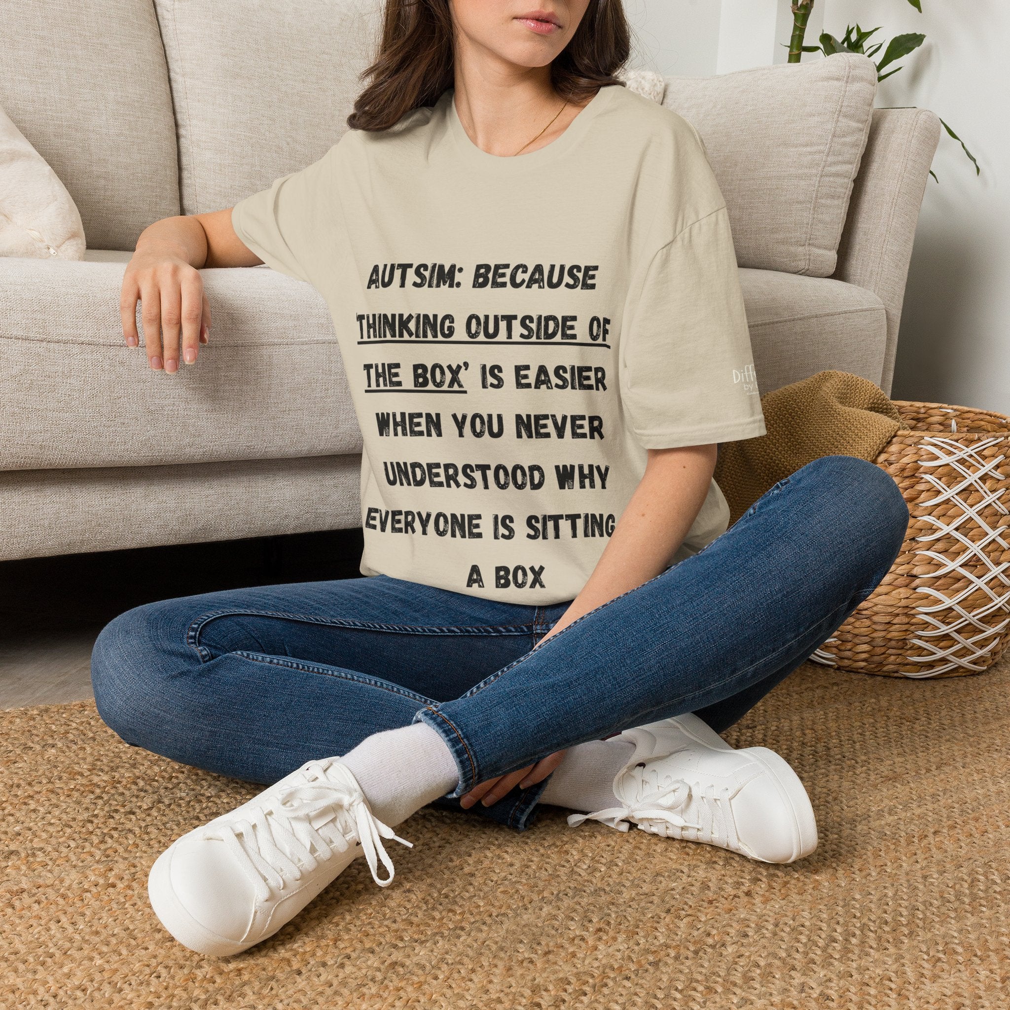 Autism Awareness T-Shirt — "Autism: Because Thinking Outside of the Box Is Easier"