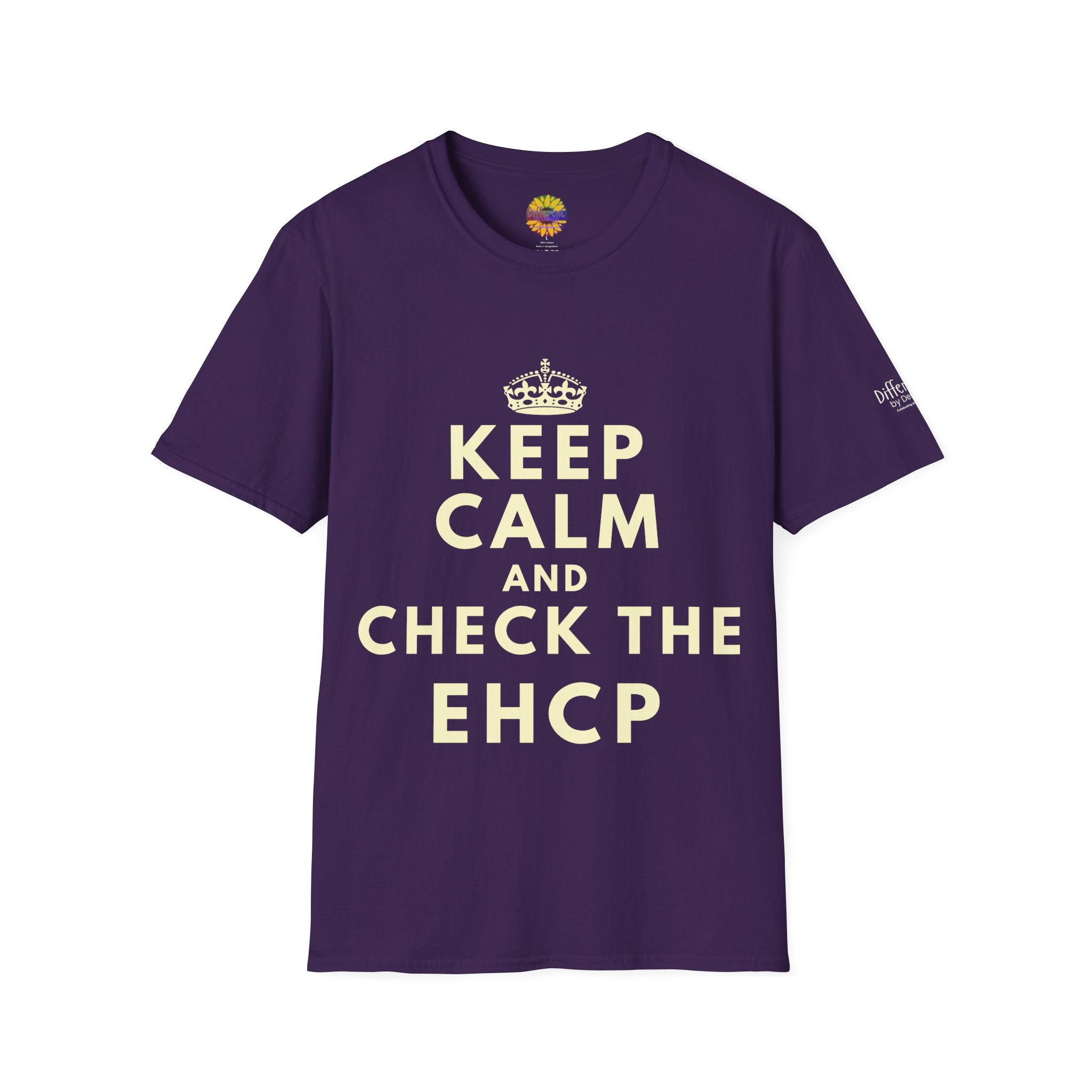 Keep Calm and Check the EHCP - Unisex Softstyle T-Shirt. perfect for SEND Departments, Teachers, TA's, SENDCO's