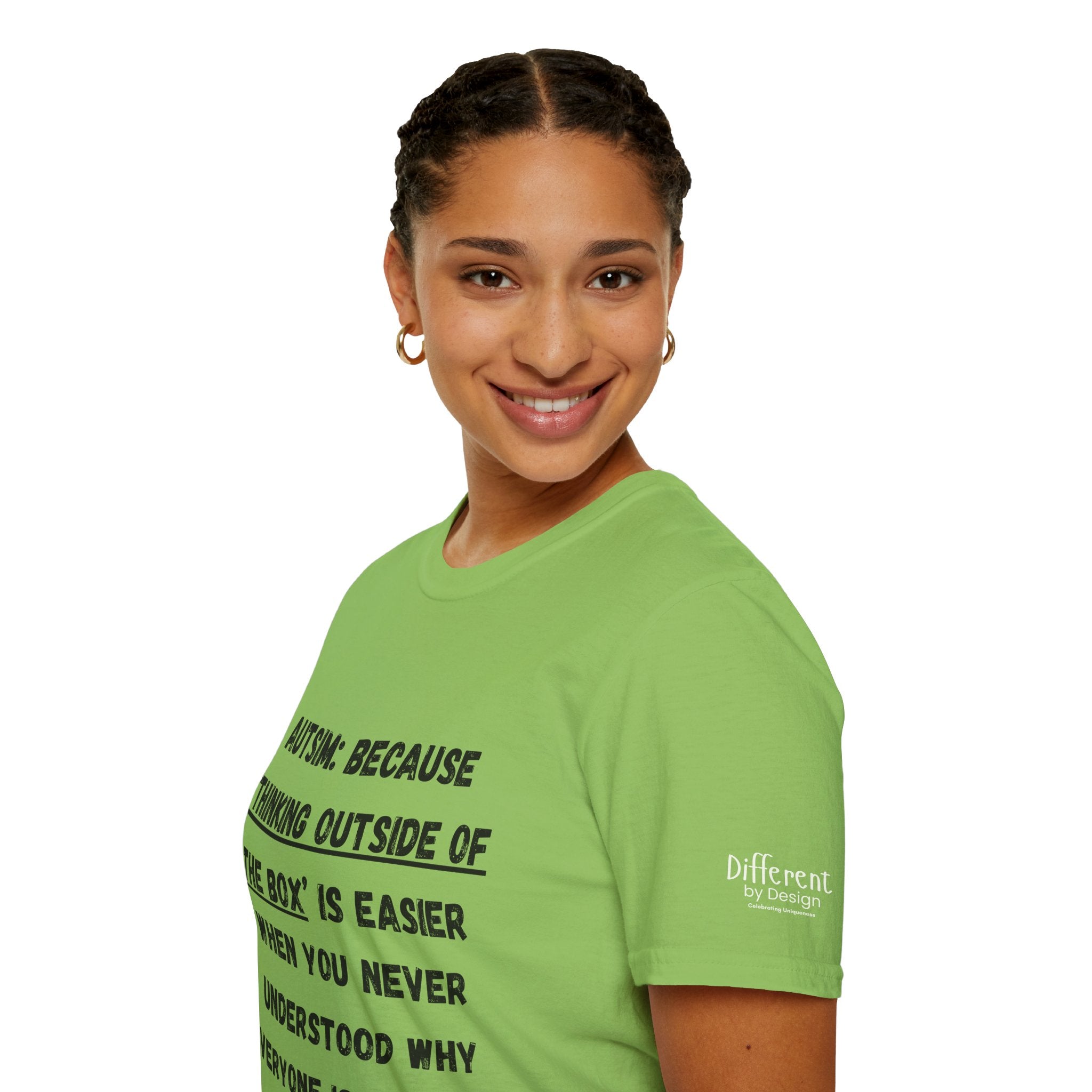 Autism Awareness T-Shirt — "Autism: Because Thinking Outside of the Box Is Easier"
