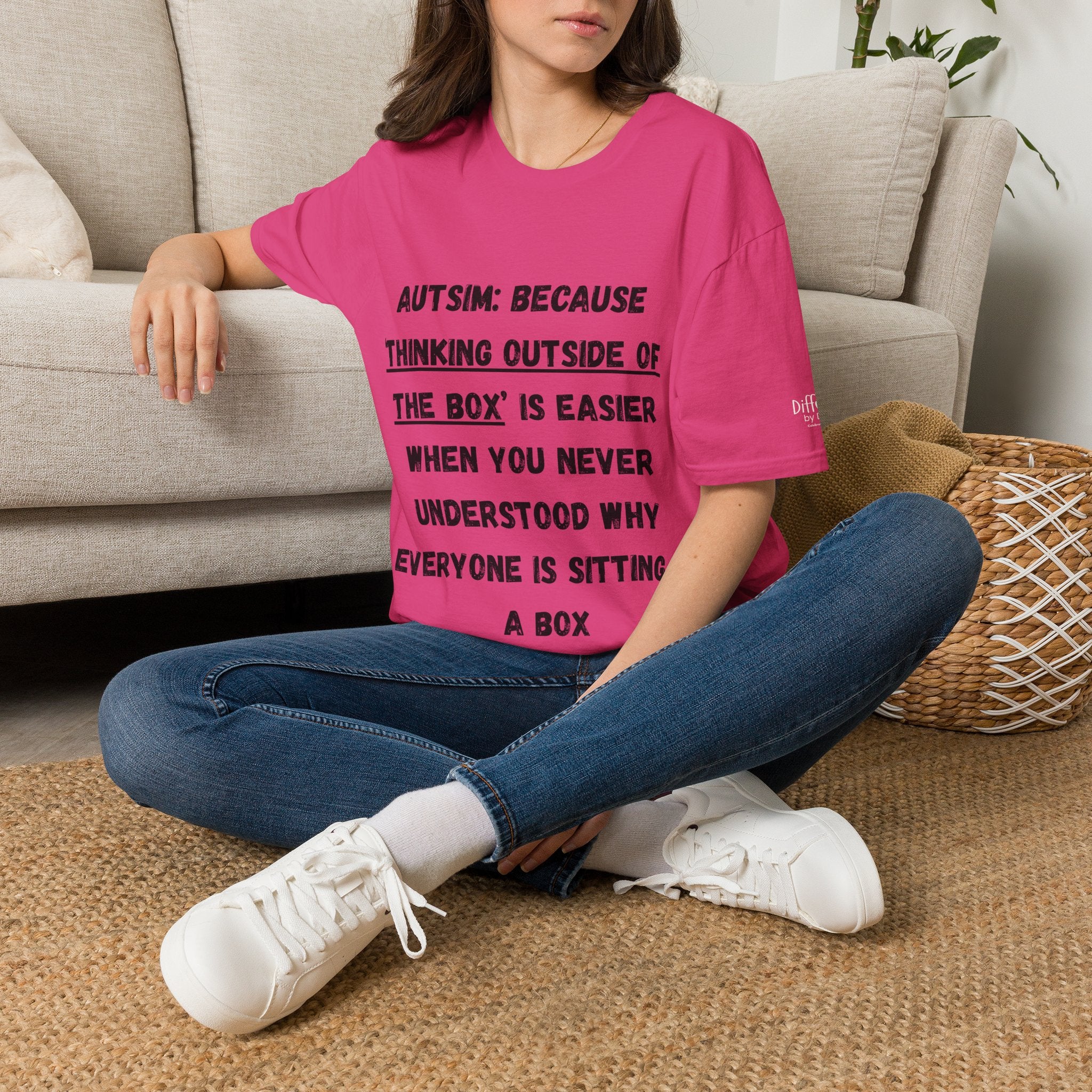 Autism Awareness T-Shirt — "Autism: Because Thinking Outside of the Box Is Easier"