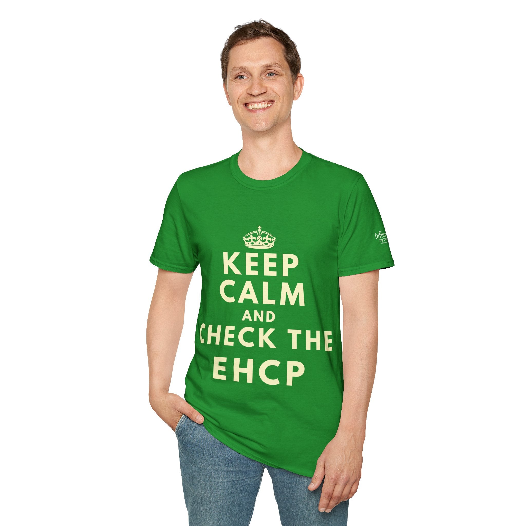 Keep Calm and Check the EHCP - Unisex Softstyle T-Shirt. perfect for SEND Departments, Teachers, TA's, SENDCO's