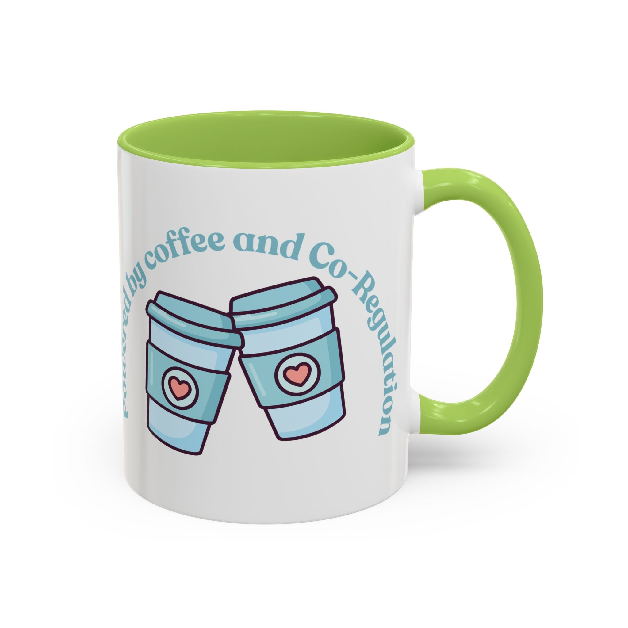 Coffee Mug — "Powered by Coffee and Co-Regulation" Funny SEND Slogan mug, cup